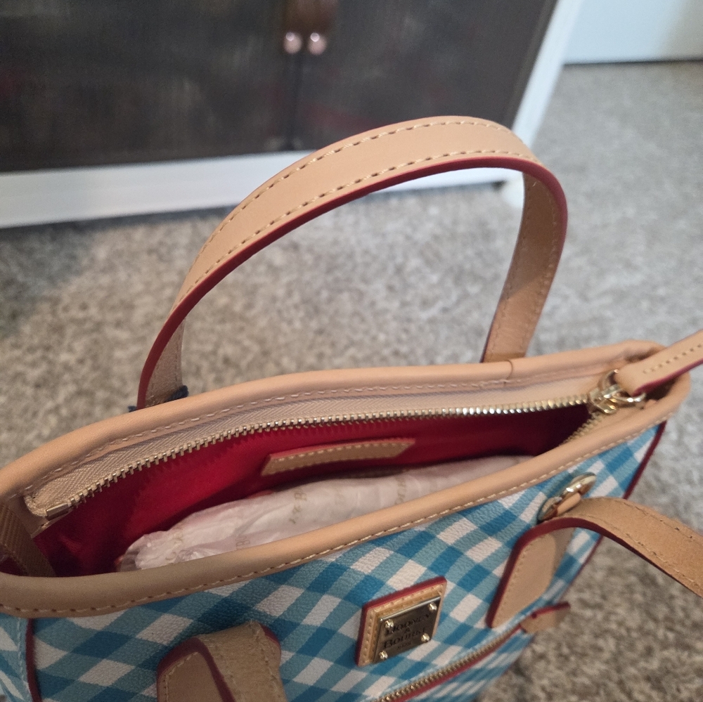 NWT Dooney & Bourke Gingham Small Handle Tote - Picture 3 of 8